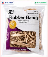 1 Assorted Color Rubber Bands Multi Size Elastic Office School Home Use Strong