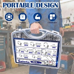 222PCS 304 Stainless Steel Hose Clamps Assortment Kit,Metal Adjustable 1/4″-2…
