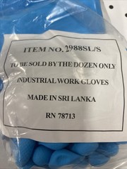 12 pairs sealed bag-Industrail Work Gloves Size Small Blue Rubber2988SL/S NOS