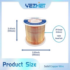 99.9% Solid Bare 20 Gauge, 330Ft, Dead Soft, 1 Pound Spool Pure for Crafts, E…