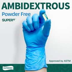 Supmedic Vinyl Disposable Exam Gloves, 4 Mil Large, 100 Large (Blue)