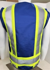 FX Two Tone Blue Safety Vest with 4 Front Pocket XSmall to 3XL