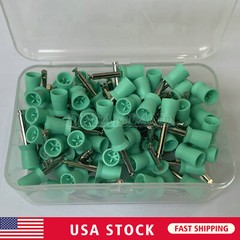 100 Dental Soft Prophy Cup Rubber Polish Brush Polishing Teeth Latch Type