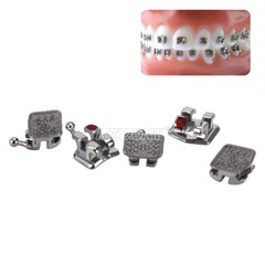 Dental Orthodontic Monoblock Metal Brackets Braces Mini Roth / MBT 022 3-4-5Hook