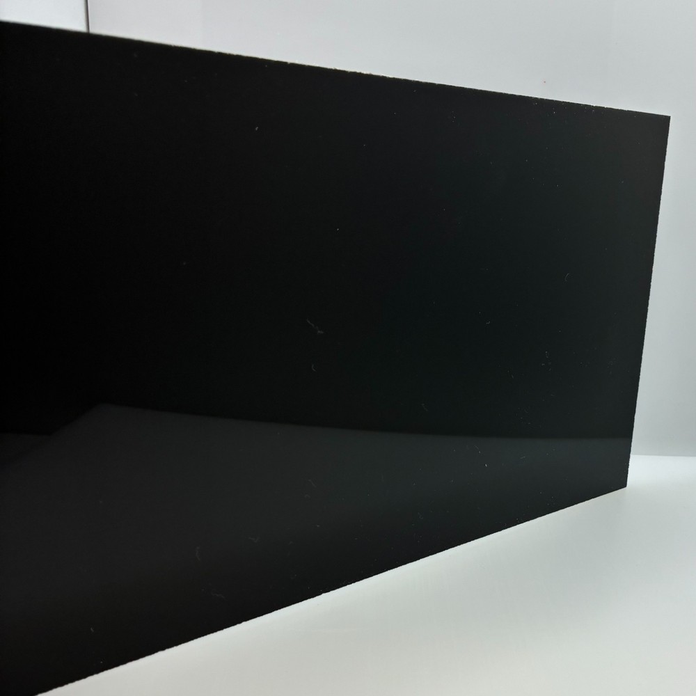 Acrylic Plexiglass Sheet – 1/2″ Thick – Black Opaque (#2025) – 4″ x 4″