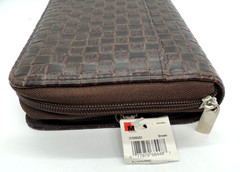 Mundi Brown 6 Ring Planner Woven Design w/ Calculator Card Holder Wallet Unused