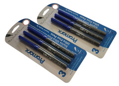 6 PENS 2 PACKS Promarx® ULTRA FINE PENS PRECISE AND VIVID LINES BLUE INK 0.5mm