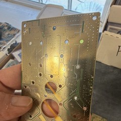 Lot of 6 Bare Printed Circuit Boards (PCBs) Gold Tone, Green Solder Mask