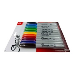 12 Markers Sharpie Assorted Color Fine Point Permanent Markers