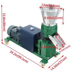 Powered Chicken/Duck Feed Pellet Mill Machine with4mm Plate 4Rollers 220V 4.5KW
