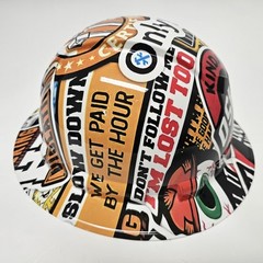 full brim hard hat custom hydro dipped IN OSHA CONSTRUCTION STICKER BOMB 💣 NEW