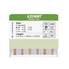 AZDENT Dental Endo Rotary Files Gold Taper NITI Endodontic Files Size#18-#30