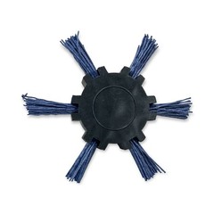 4″ Nylon Flap Brush 1/4″ Shank Medium Coarse 3 Pack Blue Drill Brush Wheel