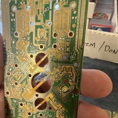 Lot of 6 Bare Printed Circuit Boards (PCBs) Gold Tone, Green Solder Mask