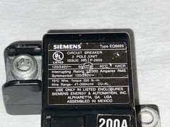 Siemens MBK200A 200 Amp 120/240 VAC 2 Pole Type EQ8695 Main Breaker ( USED ) #2