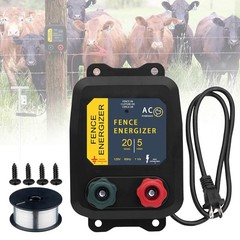 Electric Fence Charger PE2 0.10 Joule, 2-Mile/ 8 Acres Plug in Electric Fence Ch