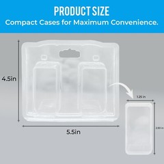 100 PC Plastic Blister Clamshell Display Case with Hang Holes – 2.5×1.25×1