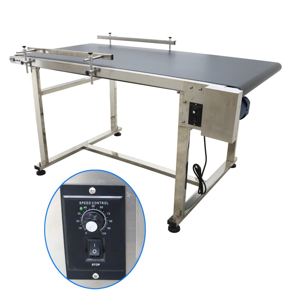 59″ Flat Belt Conveyor 31.4″ Wide Conveyor Machine load-bearing 55lbs Speed 18m