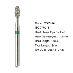 Diamond Dental Burs 856 379 801 FG Round End Taper Football Barrel Pear Flame