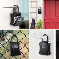 Key Lock Box for Outside-Combination Lockbox for House Key-Portable/Wall Mounted