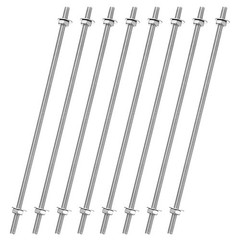 8pcs 8/32 Inch Threaded Rods with Hex Nuts and Washers 6 Inch Rod