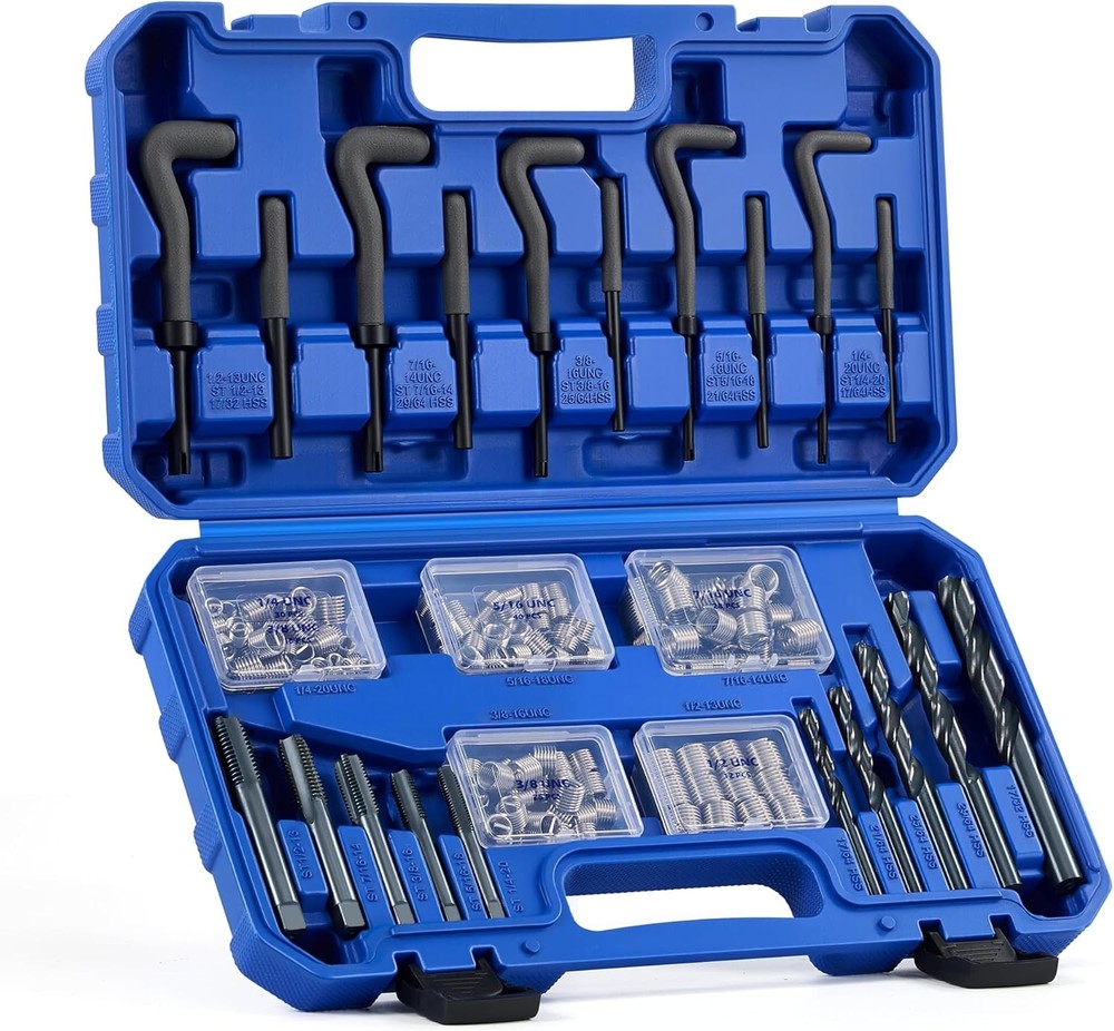 Orion Motor Tech 172pc Thread Repair Kit, SAE Helicoil Repair Kit with HSS Drill