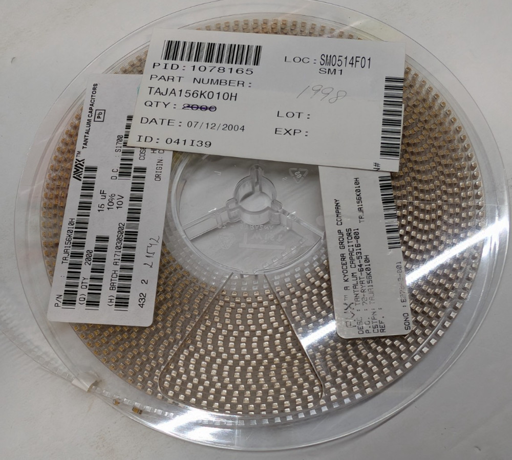 1900x AVX TAJA156K010H 15uF 10V 10% SMD Tantalum Capacitors NOS Reel