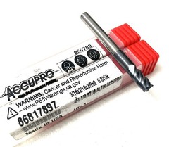 Accupro 86817897 3/16″ 4FL Corner Radius End Mill .015R Solid Carbide AlTiN NEW