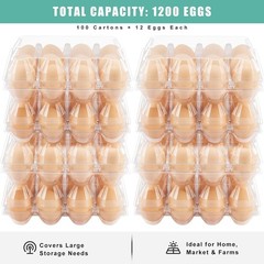 100 Packs Egg Cartons Cheap Bulk Plastic for 12 Eggs Clear Egg Cartons USA STOCK