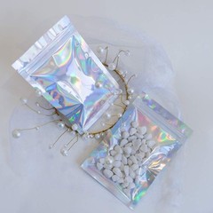 100 Mylar Holographic Resealable Bags 5.5×7.8″ Smell Proof Foil Pouches for Food