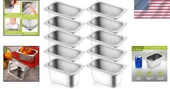 Commercial-Grade 1/9 Size Hotel Pans, 4″ Deep – Perfect for Buffets & Catering