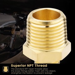 Heavy-Duty 1/2 NPT to 1/4 NPT Solid Brass Nipples – 4 Pack Connectors