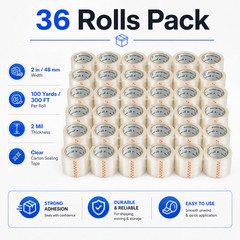 36 Rolls Shipping Box Packing Sealing Tape 2″ x 100 Yards 300FT w/ FREE Shipping