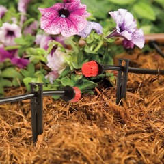 100 Pack 1/4 Inch Drip Irrigation Support Stakes, Plastic, 5.68 Inch, Barb Conne