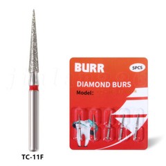 50pcs Dental Diamond Burs Burr FG 1.6mm Tips TC-11F for High Speed Handpiece Red