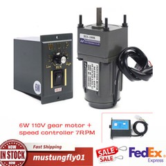 110V AC 6W 7.5RPM Speed Controller Electric Gear Motor with Gearbox High Torque