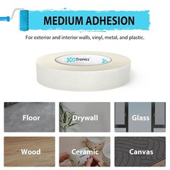 White Painters Tape Multi-Surface Tape, 1 in x 60 yards per roll, Easy to Remove