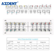 AZDENT Dental Orthodontic Ultrathin Mini/Standard Metal Bracket Braces Hook 345