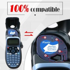 10x Letra Tag DYMO Compatible Label Tape 91331 12mm White LT Plastic Labelmaker