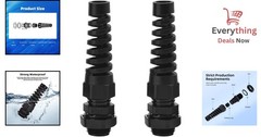 2 Pk NPT 3/8″ Waterproof Cable Gland Spiral Strain Relief Cord Grip Nylon Joint