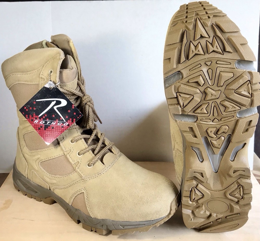 Rothco 5357 Forced Entry 8″ Side Zip Deployment Boots Tan 13W New In Box