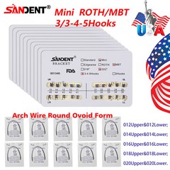 10 Packs Dental Orthodontic Round Super Elastic Niti Arch Wires / Mini Brackets