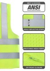 Crew All Mesh Yellow High Visibility Safety Vest With 2 Pockets
