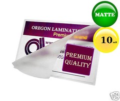 500/pack MATTE/MATTE Military Cards 10 Mil Hot Laminating Pouches 2-5/8 x 3-7/8