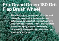 Pro-Graad 10” x 2” Green P180 Non-Woven Bench Grinder Polishing Burnishing…