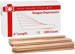 Ever Ready First Aid Wood 6″ Tongue Depressors Medical All Purpose – 100CT
