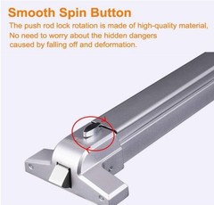 Door Push Bar Panic Exit Device w/ Exterior Lever Emergency Lock Stainless – NEW