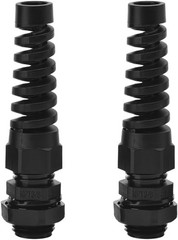2 Pk NPT 3/8″ Waterproof Cable Gland Spiral Strain Relief Cord Grip Nylon Joint