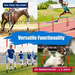 6 Pcs Pole Bending Poles for Horses with Bag, 6FT Adjustable Poles Training Equi
