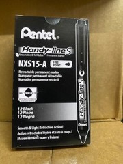 Pentel 12-PACK Handy-Line S BLACK Retractable Permanent Marker NXS15-A Fine
